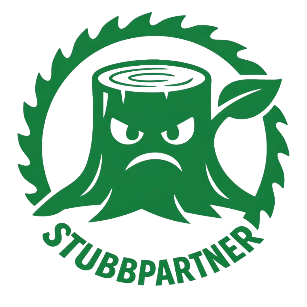 Stubbpartner logotyp med stiliserad stubbe.