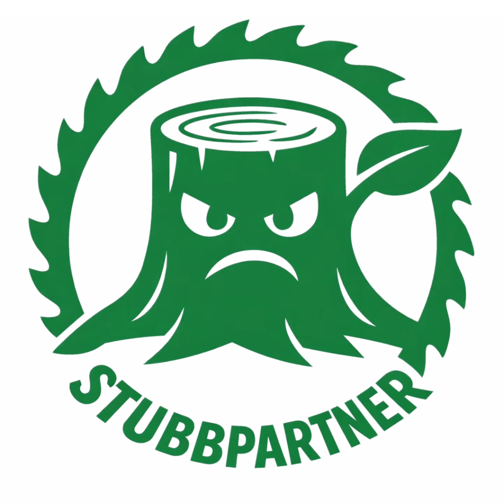 Stubbpartner logotyp med stiliserad stubbe.